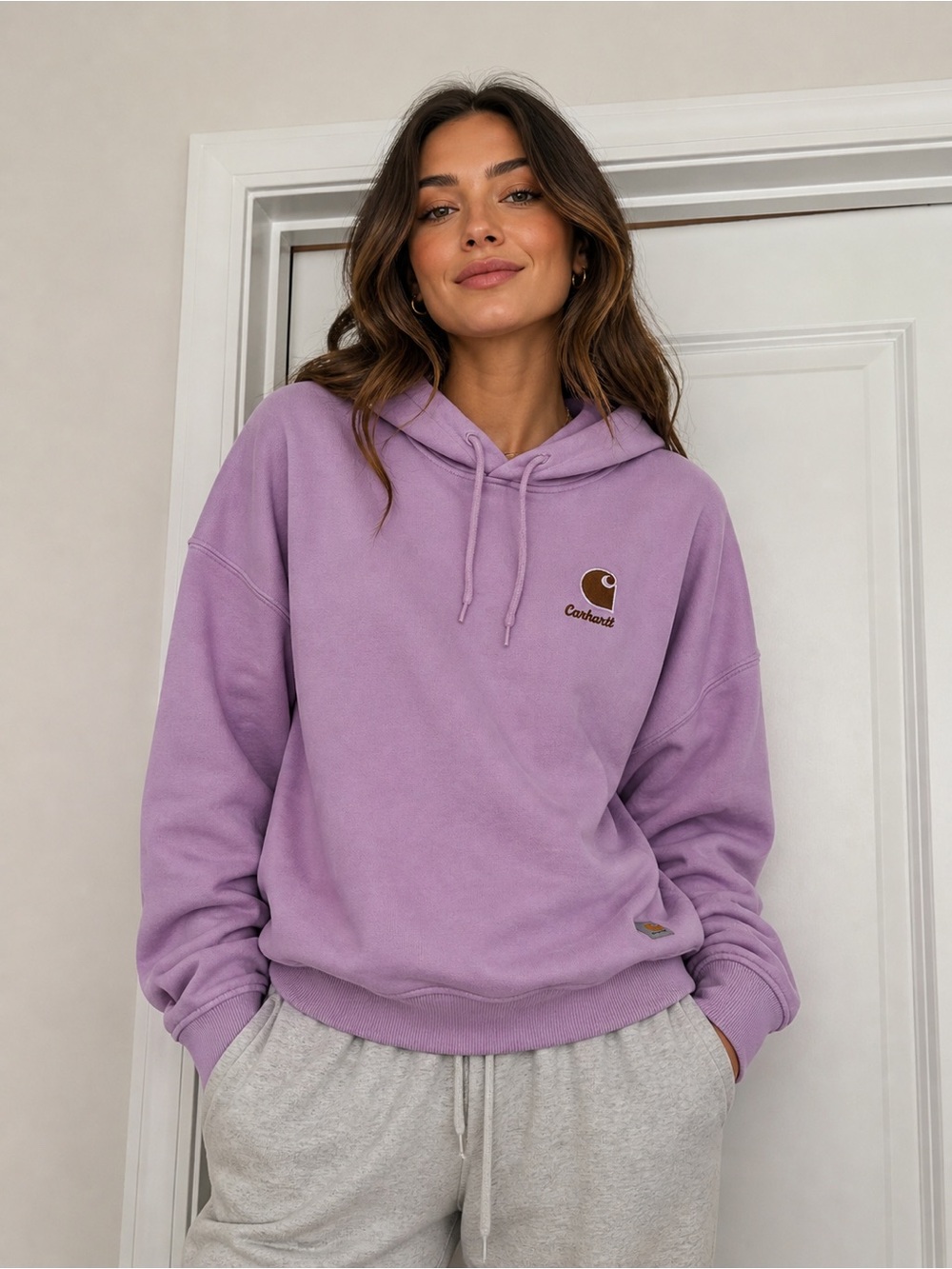 Carhartt Women's Lilac Logo Hoodie size L